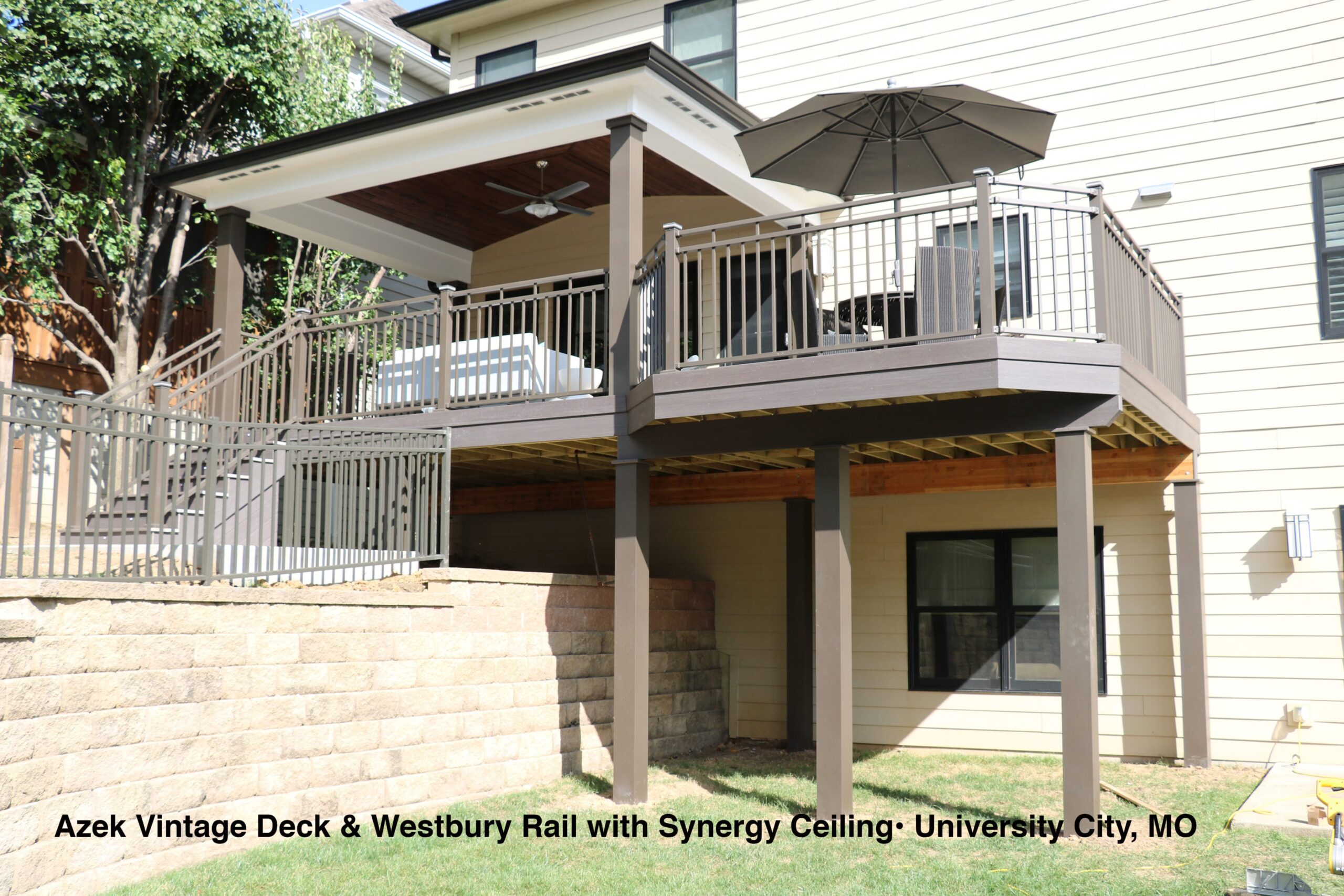 Azek Vintage Deck, Westbury Rail with Synergy Ceiling Azek Vintage Deck, Westbury Rail with Synergy Ceiling